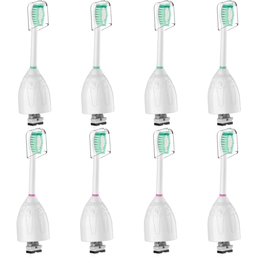 HAPPYMOMO Toothbrush Heads for Philips Sonicare Replacement Brush Heads Medium Soft Dupont Bristles Electric Toothbrush Replacement Heads Fit E-Series Essence Xtreme Elite Advance and CleanCare, 8 Pack, White - Image 1