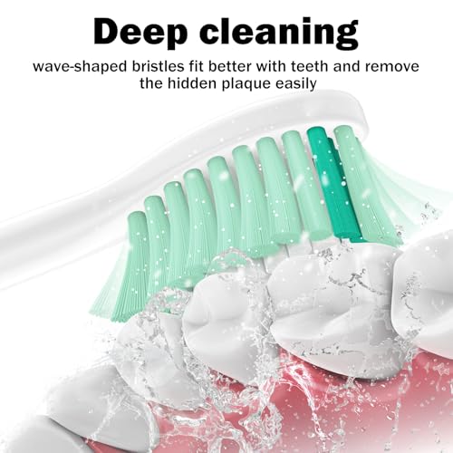 HAPPYMOMO Toothbrush Heads for Philips Sonicare Replacement Brush Heads Medium Soft Dupont Bristles Electric Toothbrush Replacement Heads Fit E-Series Essence Xtreme Elite Advance and CleanCare, 8 Pack, White - Image 5