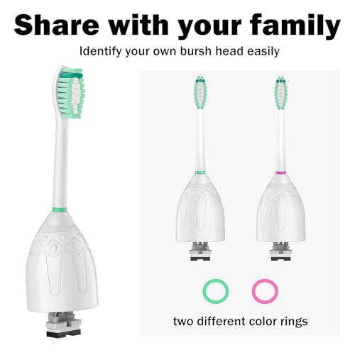 HAPPYMOMO Toothbrush Heads for Philips Sonicare Replacement Brush Heads Medium Soft Dupont Bristles Electric Toothbrush Replacement Heads Fit E-Series Essence Xtreme Elite Advance and CleanCare, 8 Pack, White - Image 3