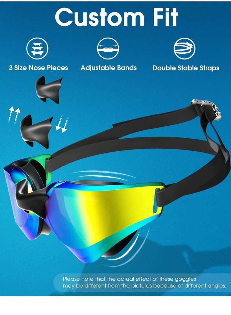Y&D Swim Goggles Mirrored Swimming Glasses Full Protection Pool Goggle for Adult Women Men Youth Anti-Fog No Leaking Wide Vision - Image 5