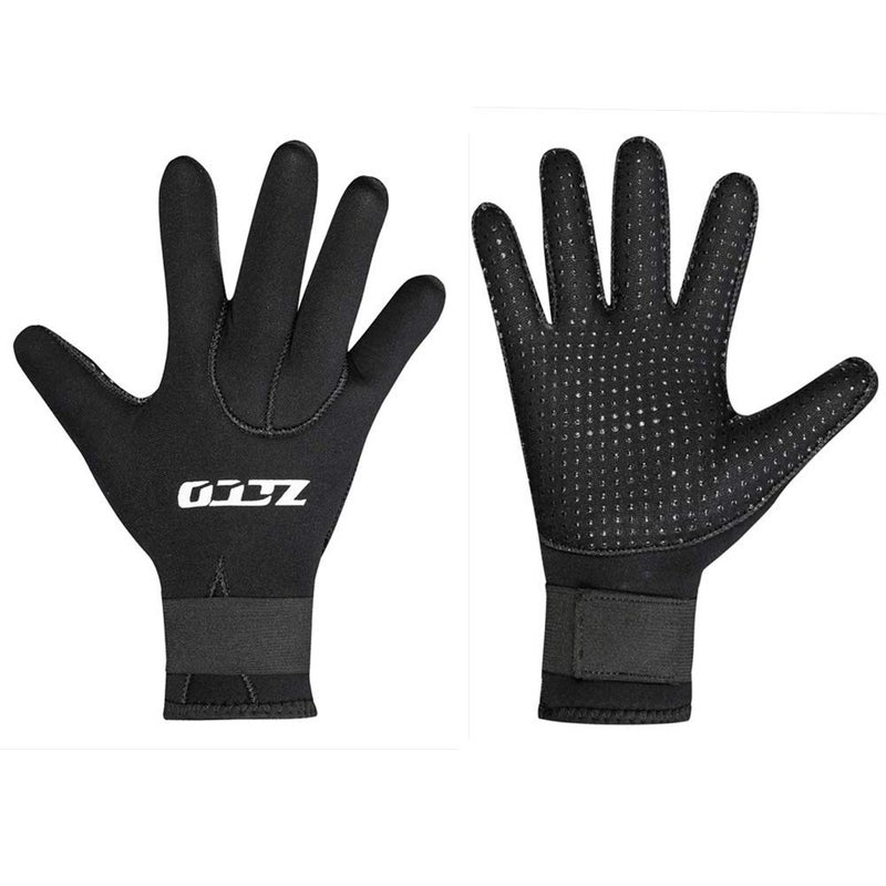 ZCCO Neoprene Diving Gloves - Double-Layer Thermal 5mm Wetsuit Gloves with Elastic Wrist & Skid Resistance Particles for Diving, Surfing, Snorkeling(5mm-M) - Image 4