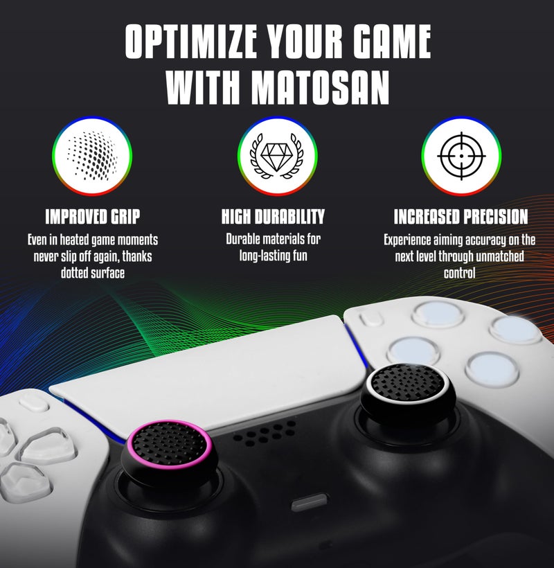MatoSan 20 Thumbstick Grip Caps â€“ Silicone Thumb Grips Compatible with PS5, PS4, Xbox Controller â€“ Anti-Slip Joystick Cover â€“ Controller Grips â€“ Gaming Accessories - Image 5