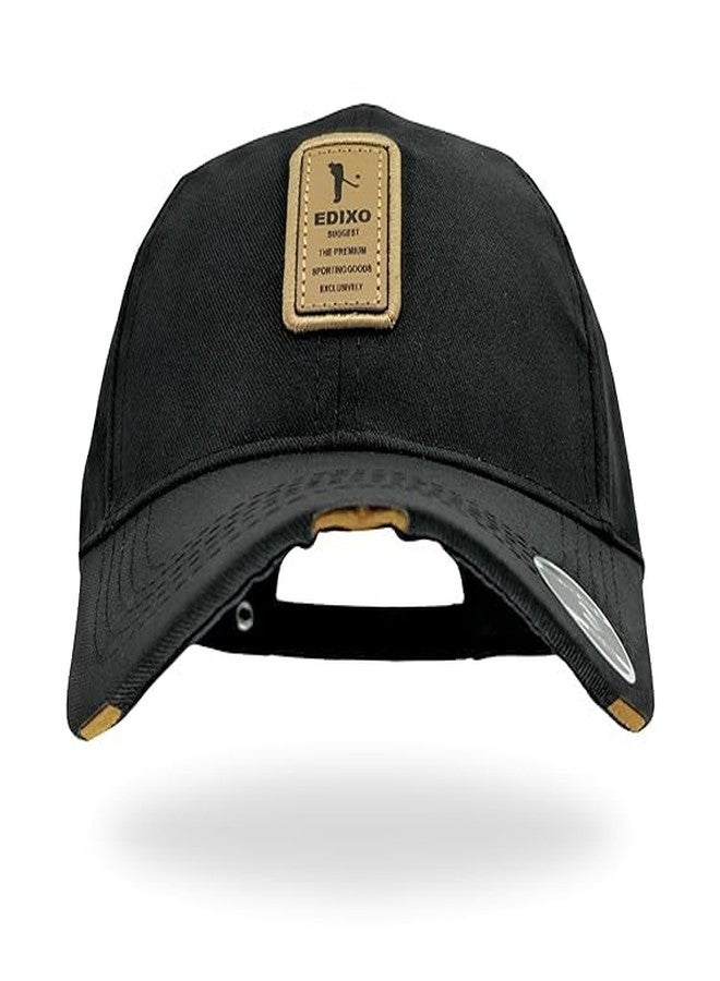 JAMONT Edixo Cap Baseball Cap for Hunting, Fishing, and Outdoor Activities - Sporty Headwear, and Stylish - Durable and Comfortable Fit Cap - Ediko Caps for Men (in, Alpha, Free Size, Black) - Image 3