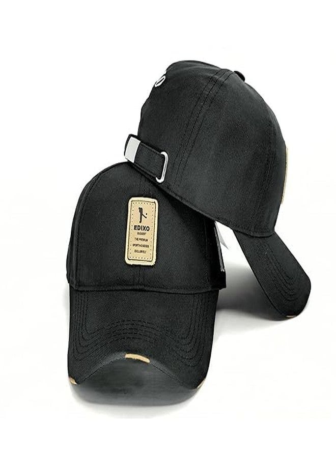 JAMONT Edixo Cap Baseball Cap for Hunting, Fishing, and Outdoor Activities - Sporty Headwear, and Stylish - Durable and Comfortable Fit Cap - Ediko Caps for Men (in, Alpha, Free Size, Black) - Image 2