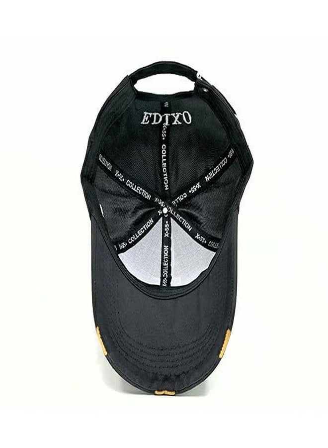 JAMONT Edixo Cap Baseball Cap for Hunting, Fishing, and Outdoor Activities - Sporty Headwear, and Stylish - Durable and Comfortable Fit Cap - Ediko Caps for Men (in, Alpha, Free Size, Black) - Image 4