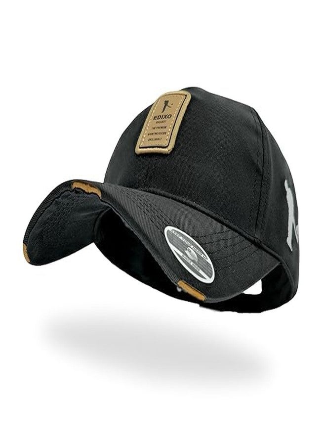 JAMONT Edixo Cap Baseball Cap for Hunting, Fishing, and Outdoor Activities - Sporty Headwear, and Stylish - Durable and Comfortable Fit Cap - Ediko Caps for Men (in, Alpha, Free Size, Black) - Image 1