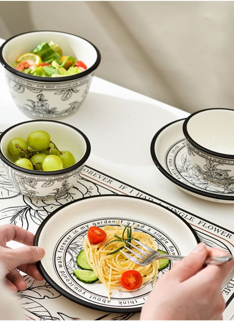 Merry Moments - Japanese Style Kitchen Dinnerware Set Plates Set Dishes Set Break Resistant Dishes Plates and Bowls Retro Ceramic Phnom Penh Tableware for Luxury Restaurant and Home 30 Pcs Serve 6 - Image 1