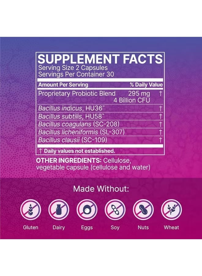 فوز اليوم MegaSporeBiotic Probiotics للنساء والرجال - بروبيوتيك قائم على البوغ لصحة الجهاز الهضمي - قابل للتخزين ومناسب للسفر (60 كبسولة) - Image 3