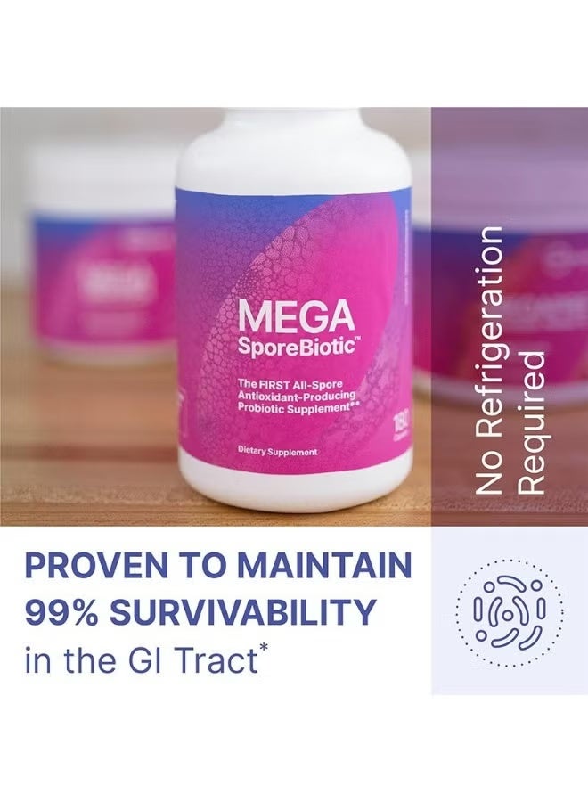 فوز اليوم MegaSporeBiotic Probiotics للنساء والرجال - بروبيوتيك قائم على البوغ لصحة الجهاز الهضمي - قابل للتخزين ومناسب للسفر (60 كبسولة) - Image 2
