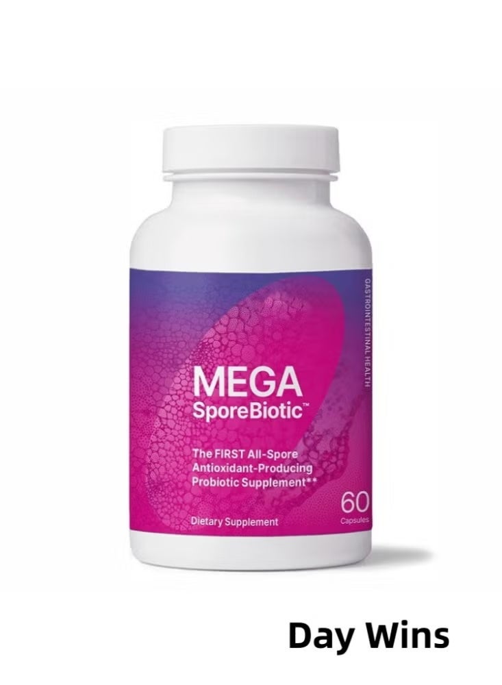 فوز اليوم MegaSporeBiotic Probiotics للنساء والرجال - بروبيوتيك قائم على البوغ لصحة الجهاز الهضمي - قابل للتخزين ومناسب للسفر (60 كبسولة) - Image 1