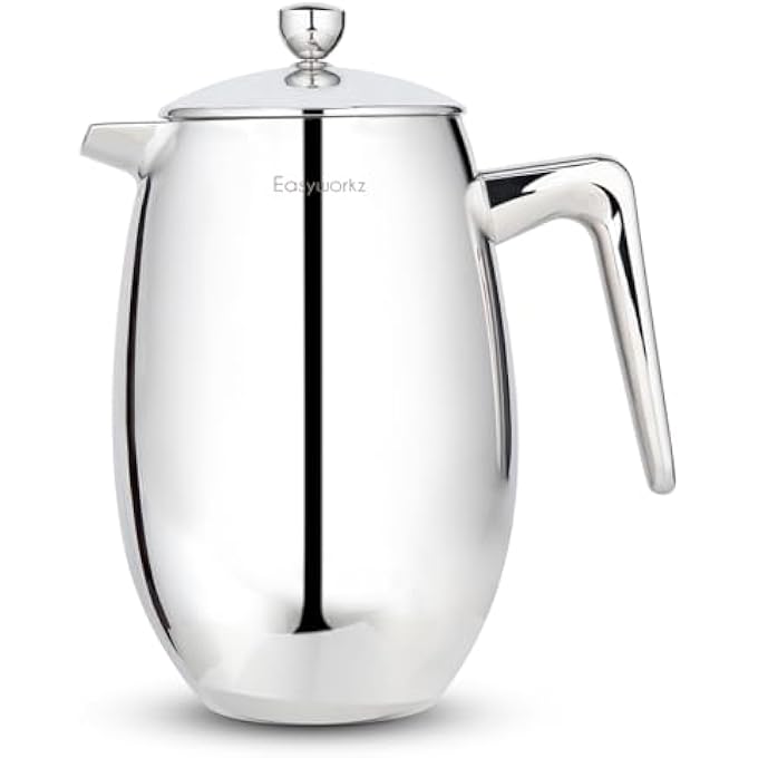 EASYWORKZ Nando French Press 1000Ml Double Wall Insulated Thermal Coffee Maker304 Stainless Steel Cafetiere - Image 1