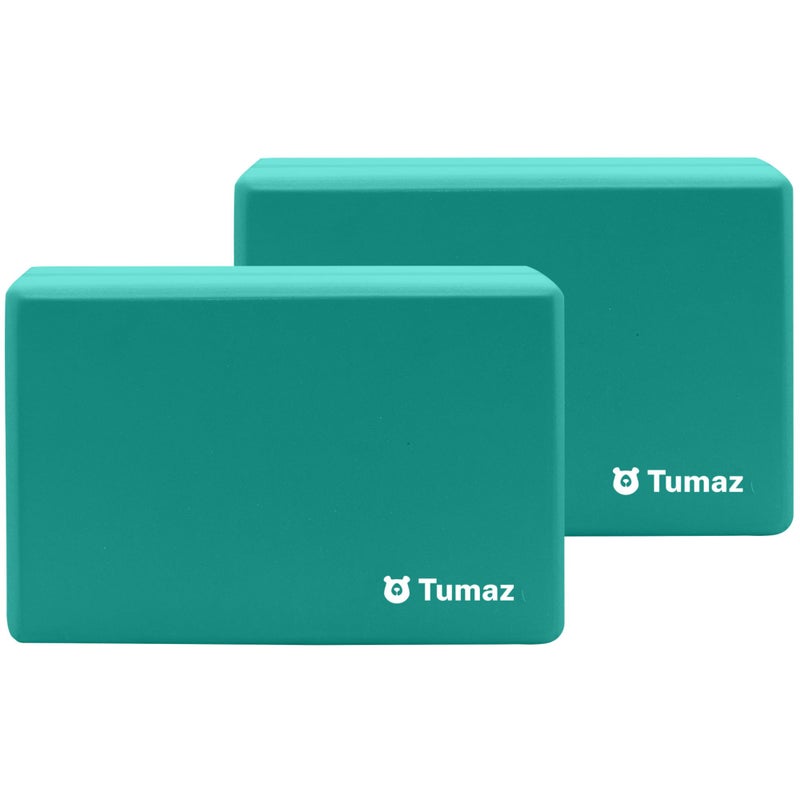 Tumaz Yoga Blocks 2 Pack Set High DensityLightweight EVA Foam and NonSlip Natural Cork Blocks Premium Set EBook Included - Image 2