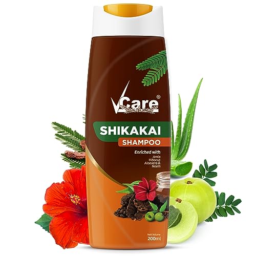 VCare Shikakai Shampoo Enriched With Amla | Hibiscus| Aloevera | Neem -200ml/6.7 Fl Oz - Image 1
