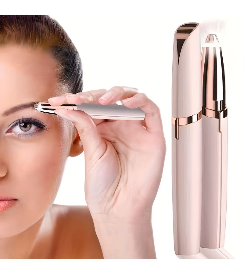 White USB Portable Eyebrow Trimmer Facial Hair Shaver Electric Epilation Device - Image 2