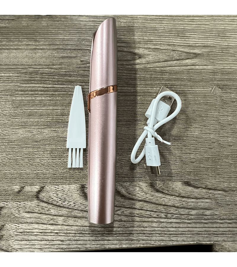 White USB Portable Eyebrow Trimmer Facial Hair Shaver Electric Epilation Device - Image 3