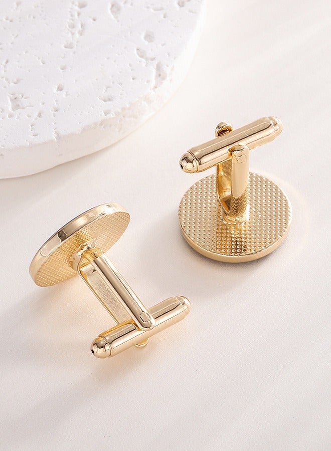 RTYY 2 Pairs Men's Cufflinks, Shirt Suit Cufflinks, Gold And Silver cufflinks For Tuxedo Shirt Cuff Links Shirt Accessories Unique Business Groom Wedding Formal occasions and Daily Mens Accessories（with Cufflink Box） - Image 4
