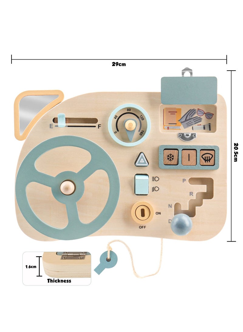 SOLARAE Wooden Steering Wheel Toy for Toddlers 1-3, Sensory Busy Board for Travel, Educational Activity Board to Enhance Fine Motor Skills. Perfect for Learning and Play! - Image 5