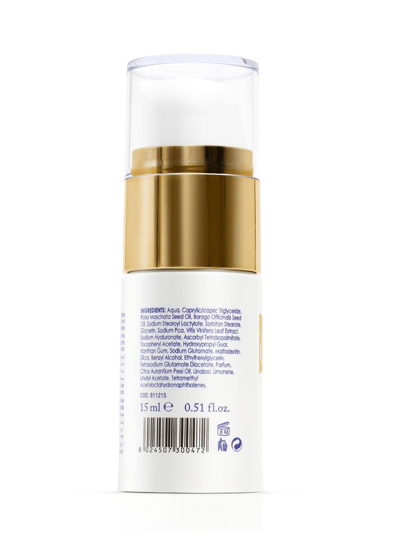 Glimore Eye Contour Cream 15 ml – Dark Circles, Puffiness & Fine Lines – Hydrating Formula with Rosa Moschata, Borage, Vitamin C & E, Sodium Hyaluronate – Lightweight Day & Night Eye Treatment for All Skin Types - Image 2