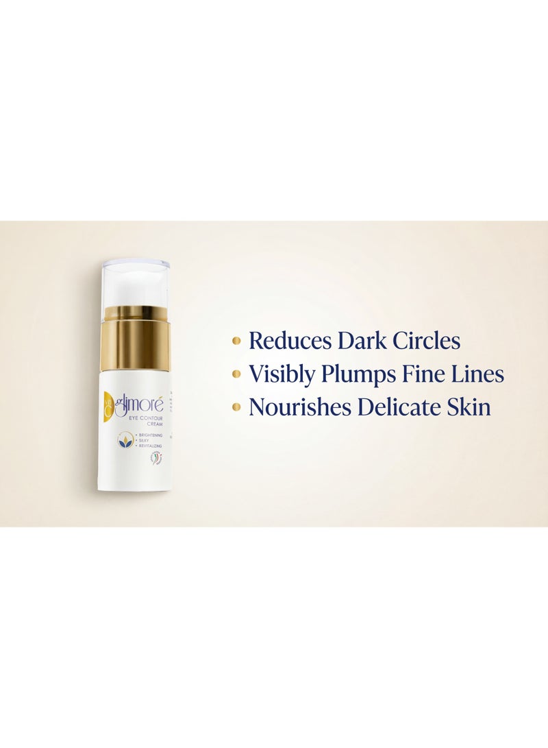 Glimore Eye Contour Cream 15 ml – Dark Circles, Puffiness & Fine Lines – Hydrating Formula with Rosa Moschata, Borage, Vitamin C & E, Sodium Hyaluronate – Lightweight Day & Night Eye Treatment for All Skin Types - Image 4