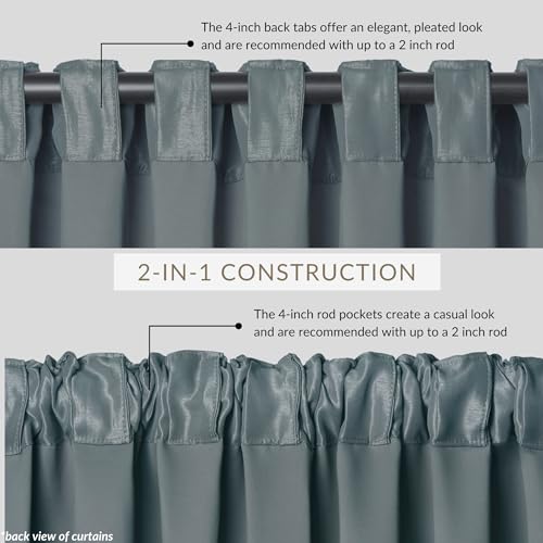 Elrene Home Fashions All Seasons Energy Efficient Room Darkening Rod Pocket Window Panel, 52" x 84" (1), Dusty Blue - Image 2
