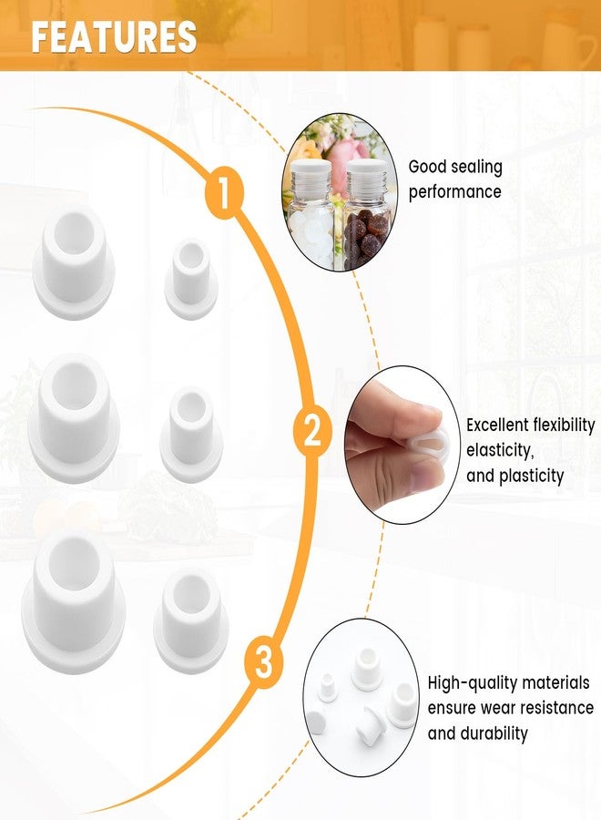 KCMOSGI 30 Pcs Salt and Pepper Stoppers Plugs, 6 Sizes of Silicone Plugs, Reusable Silicone Salt And Pepper Stoppers for Secure Seal on Various Containers (8/9.5/11.5/12.5/13.5/15 mm) - Image 3
