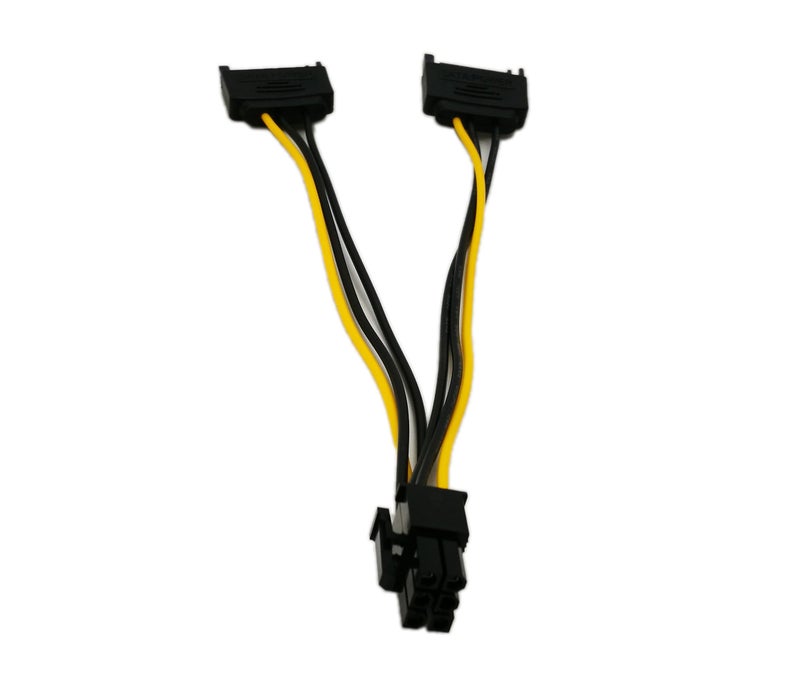 zdyCGTime 6-Inch 6 Pin PCI to 15Pin SATA Power Splitter Express Video Card Power Cable Adapter - Image 4