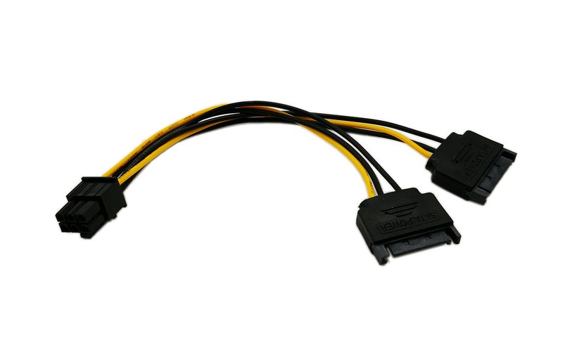 zdyCGTime 6-Inch 6 Pin PCI to 15Pin SATA Power Splitter Express Video Card Power Cable Adapter - Image 2