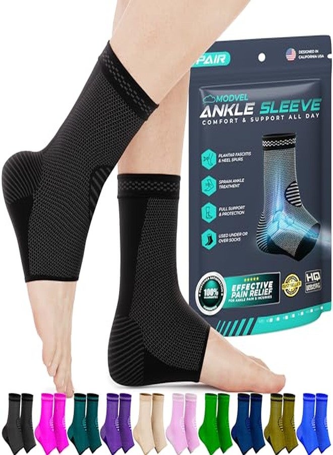 Modvel Foot & Ankle Brace Socks for Sprained Ankle Compression Sleeve - Foot Support for Women & Men - Tendonitis & Arthritis Ankle Brace Sports Running, Torn Ligaments & Women Stabilizing Ankle Wrap - Image 1