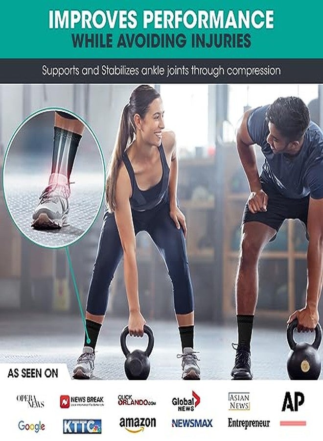 Modvel Foot & Ankle Brace Socks for Sprained Ankle Compression Sleeve - Foot Support for Women & Men - Tendonitis & Arthritis Ankle Brace Sports Running, Torn Ligaments & Women Stabilizing Ankle Wrap - Image 3