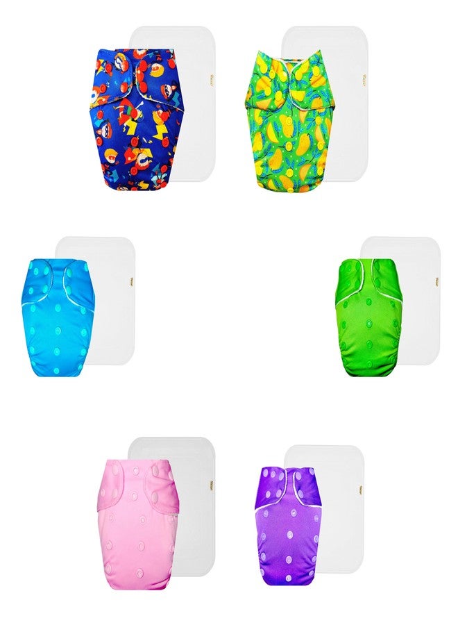 حفاضات دمبلدو القماشية الممتازة مع حشوة قطنية (عبوة من 6 قطع) | شعور بالجفاف والراحة | حشوة ماصة من 6 طبقات | مناسبة للسفر | تغيير حفاضات بدون قلق | من 3 أشهر إلى 3 سنوات | للجنسين - Image 1