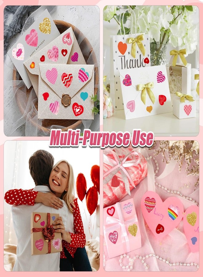 Cosomia 24 Sheets of Valentines Day Heart Stickers for Kids: 8 Unique Colorful Heart Designs for Decorative Party Activities and Craft Supplies - Image 4
