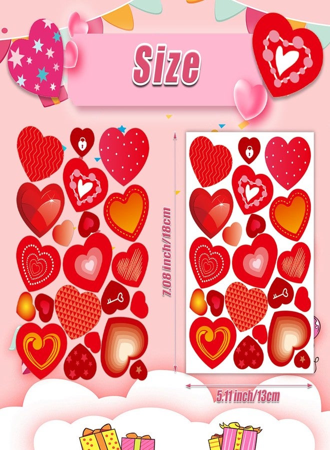 Cosomia 24 Sheets of Valentines Day Heart Stickers for Kids: 8 Unique Colorful Heart Designs for Decorative Party Activities and Craft Supplies - Image 3