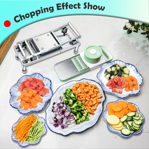 Moeuonb Stainless Steel Vegetable Chopper with 10 Blades - Mandoline Slicer-Pro Food Chopper with Container - Veggie Salad Onion Chopper - Potato Dicer - Tomato Cutter - Cheese Grater - Image 5
