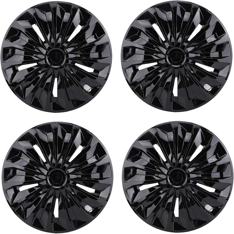 أغطية العجلات السوداء 15 بوصة 4 قطع مناسبة عالميًا لمعظم السيارات والشاحنات وسيارات الدفع الرباعي - Image 1