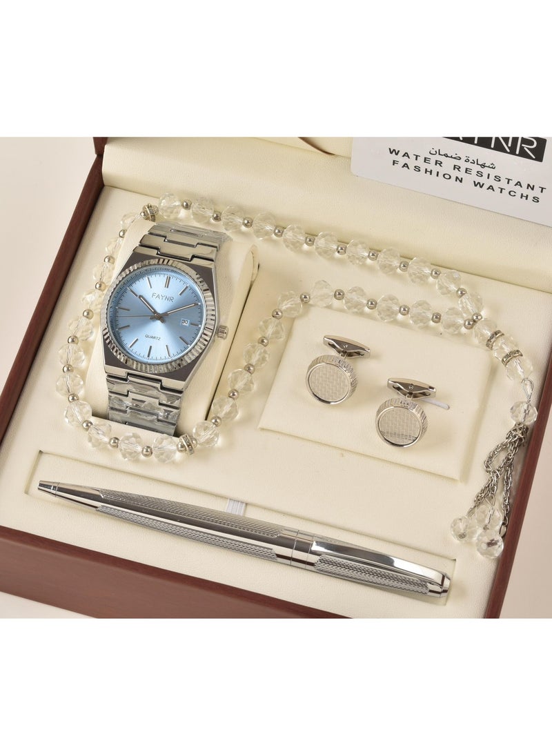 Men's watch set with cuff, rosary and pen - pzsku/Z220897C414C522FC1605Z/45/_/1710963124/db650bb9-a1e1-4e83-b974-428cdff9789c