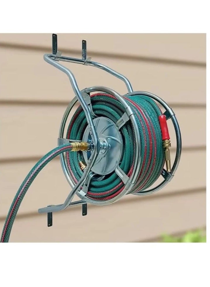 30 Meter 1/2 Inch Garden Hose Pipe with Wall-Mounted Reel – Heavy Duty, High Flexibility, Leak-Proof, for Watering & Cleaning - Image 1