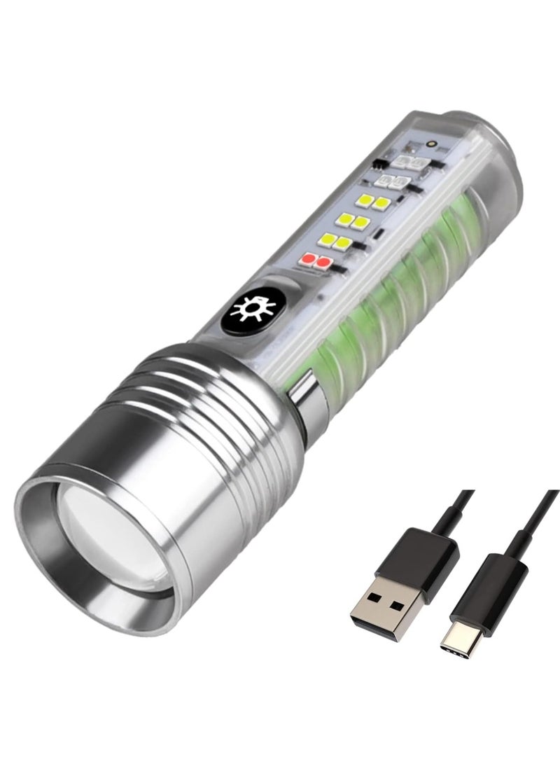 COB Mini Flashlight Type-C USB Rechargeable 1500mAh IPX4 Waterproof - Image 1