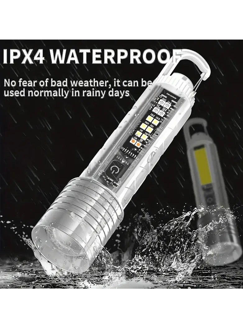 COB Mini Flashlight Type-C USB Rechargeable 1500mAh IPX4 Waterproof - Image 5