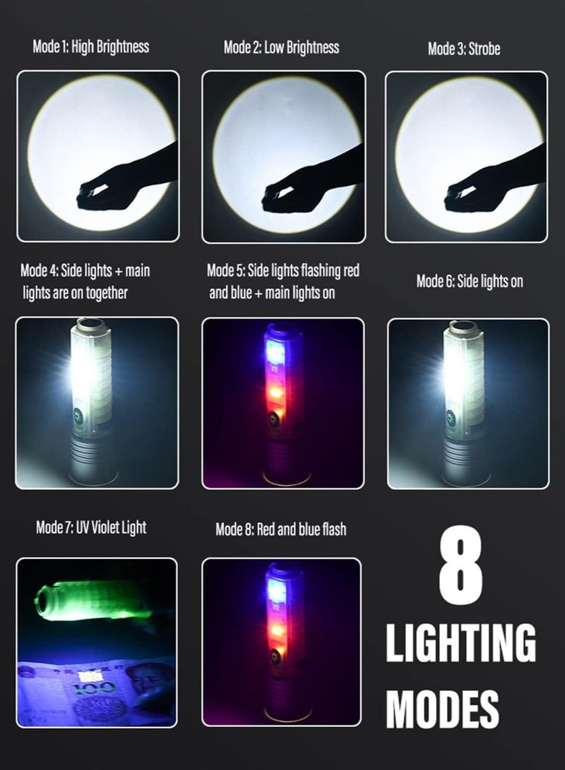 COB Mini Flashlight Type-C USB Rechargeable 1500mAh IPX4 Waterproof - Image 2