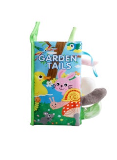 Generic Baby Baby Animal Tail Cloth Book Marine Animal World Palm Book Early Education Science And Education Toy 5 Pages 10 Faces-Color:3977-1 Jungle Animals -0.075kg  - Image 1
