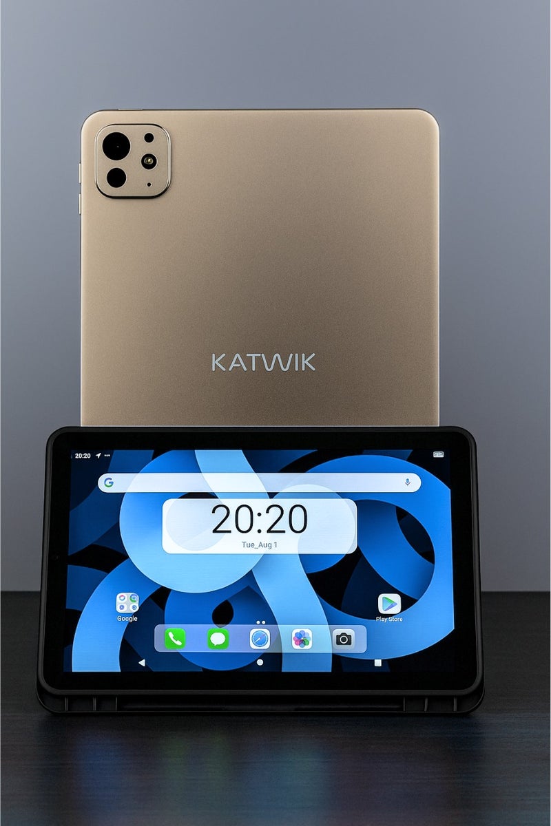 كاتويك تابلت K17 الذكي للأطفال للتعلم، شاشة بحجم 10 بوصات، لوحة مفاتيح وفأرة لاسلكية، غطاء قابل للطي، قلم، شاحن من نوع C - Image 1