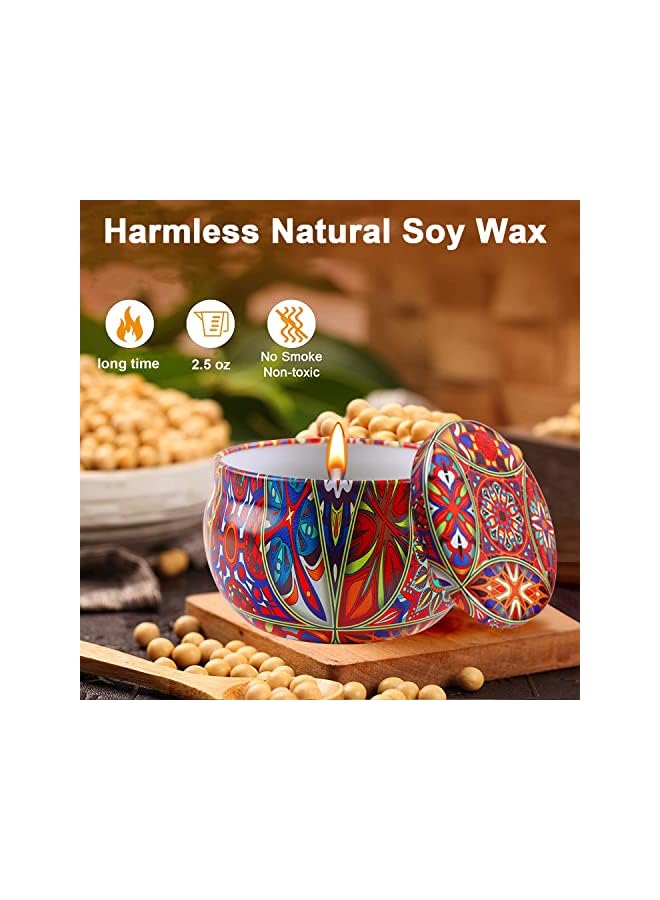 The Bros طقم هدايا الشموع المعطرة، 9 قطع شمعة معدنية للسفر محمولة للاسترخاء، شمعة عطرية خالية من الدخان بالشمع الطبيعي، روائح متنوعة لشموع الجرة للاستحمام واليوغا والنوم والمهرجانات وحفلات الزفاف والهدايا - Image 3