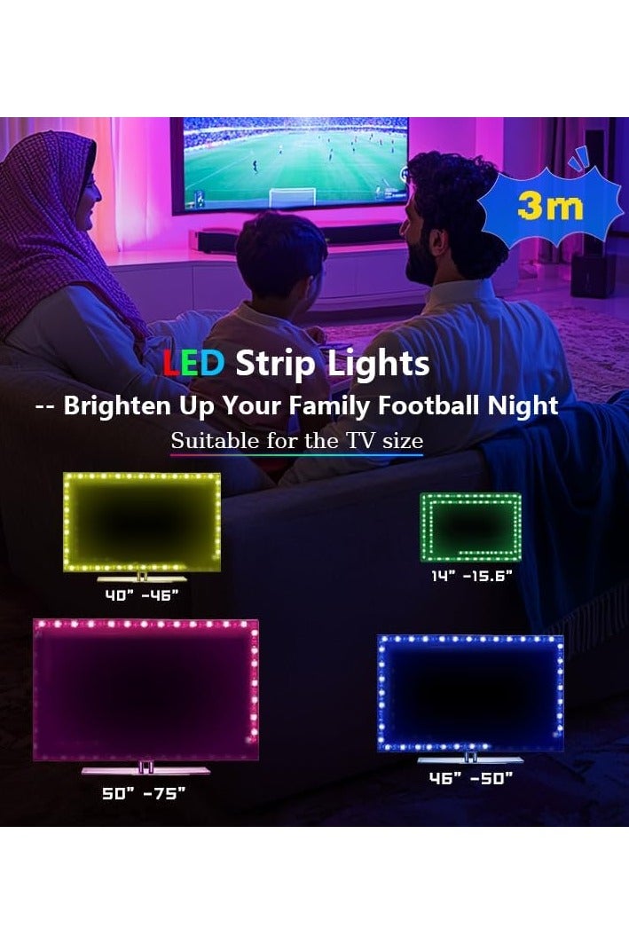 كيبانج أضواء شريطية LED لإضاءة الشاشة ، ديكور إعداد الألعاب ، شريط إضاءة RGB يعمل بالطاقة USB مع جهاز تحكم عن بعد ، إضاءة خلفية للتلفزيون مقاومة للماء ، ملحقات غرفة الألعاب ، ديكور داخلي لغرفة النوم - Image 4