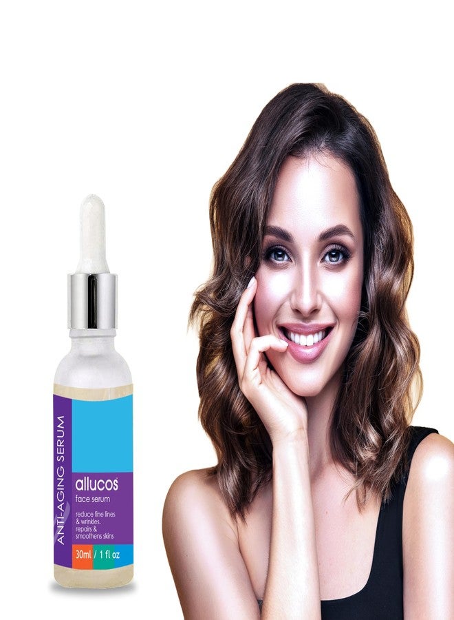ALLUCOS Anti Aging Serum - Reduce Wrinkles, Fine Lines & Dark Spots - Hydrating & Firming Face Serum for Youthful Skin | Men and Women | Sulphate & Paraben-free | - 30ml - Image 5