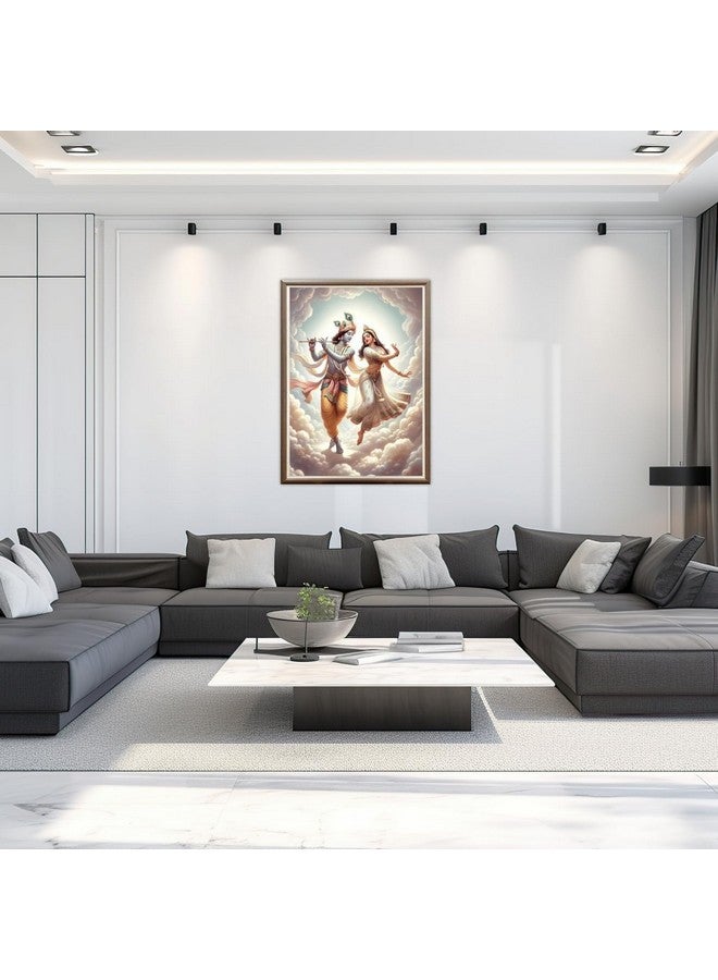 Casperme Radha Krishna Photo Frame Painting For home and Wall Decoration Big Size Framed, Ideal For Bedroom, Hotels & Office (60 x 80 cms) (Design 5, Large) - Image 1