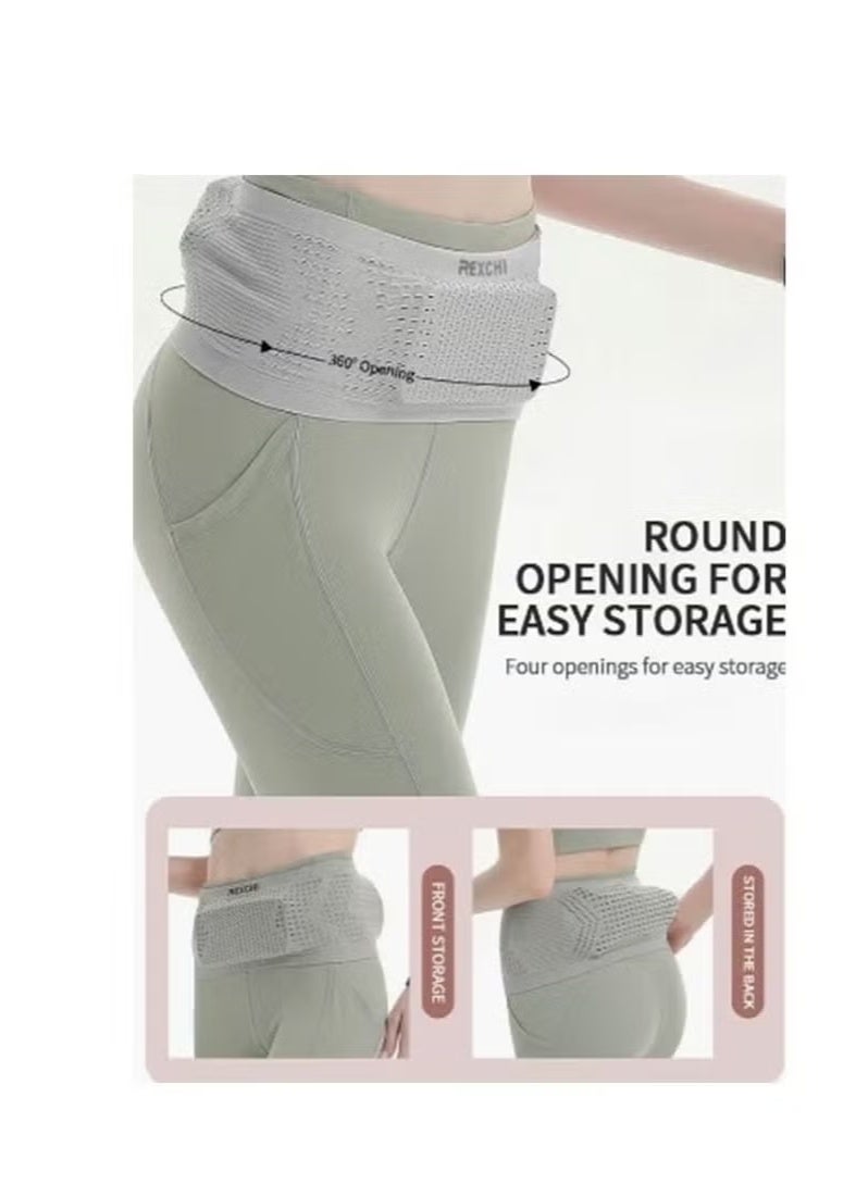 REXCHI Running waist bag, multifunctional sports waist bag, invisible waist bag, large capacity non-slip breathable fitness bag, suitable for outdoor running (size L) - Image 2