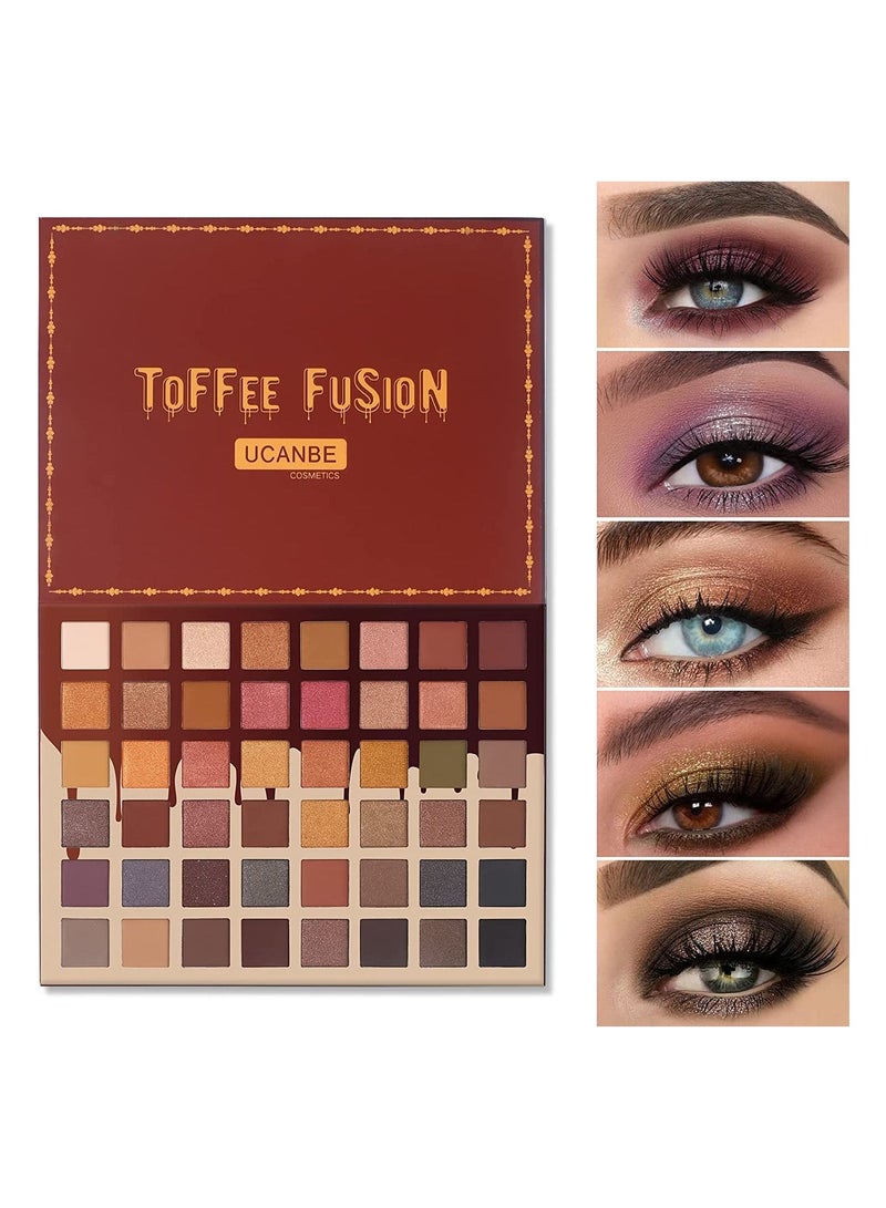Ucanbe مجموعة ظلال العيون Toffee Fusion 48 Neutral Matte Glitter and Shimmer - Image 1