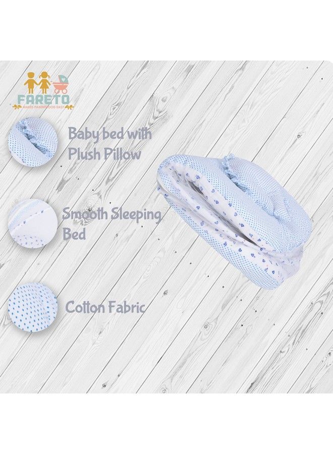 FARETO شبكة ناموسية قطنية للأطفال (بيضاء وزرقاء 06 أشهر) - Image 4
