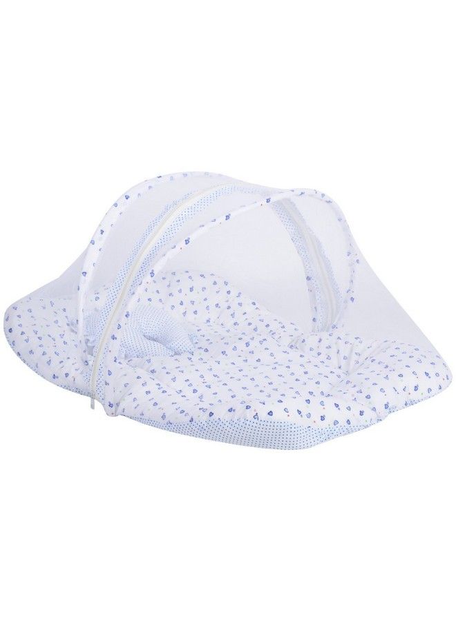 FARETO شبكة ناموسية قطنية للأطفال (بيضاء وزرقاء 06 أشهر) - Image 1