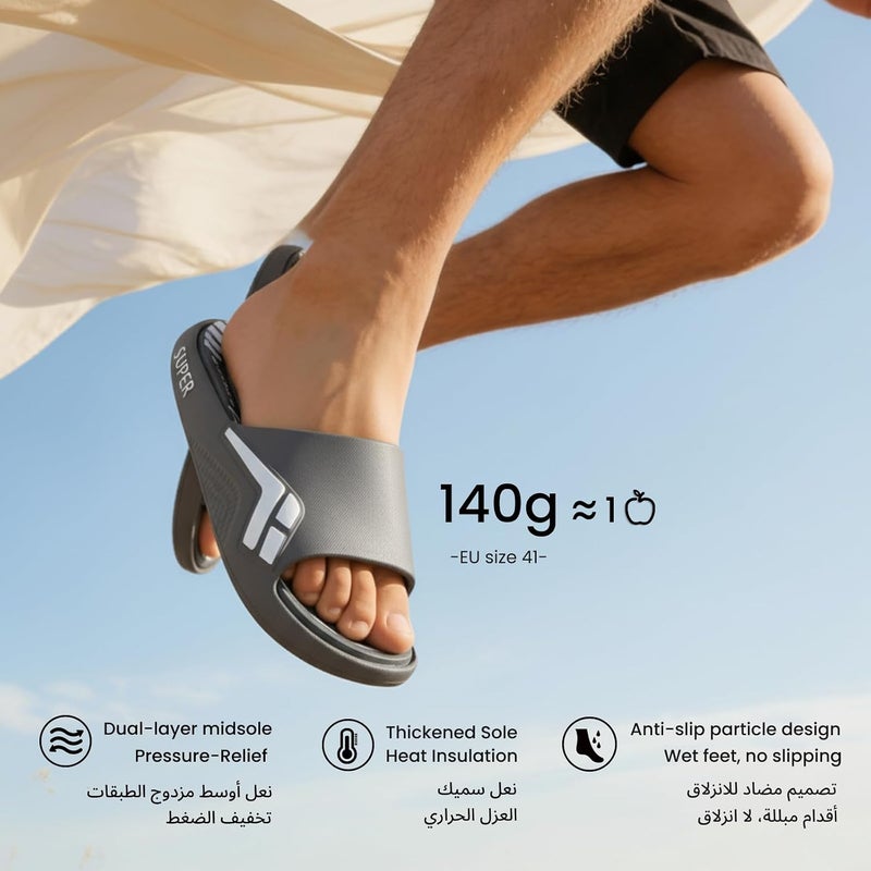 دي. دي.ستار  نعال للرجال والنساء، نعال سميكة وناعمة جدًا للاستخدام داخليًا وخارجيًا، نعال مانعة للانزلاق للاستحمام والحمام. - Image 2